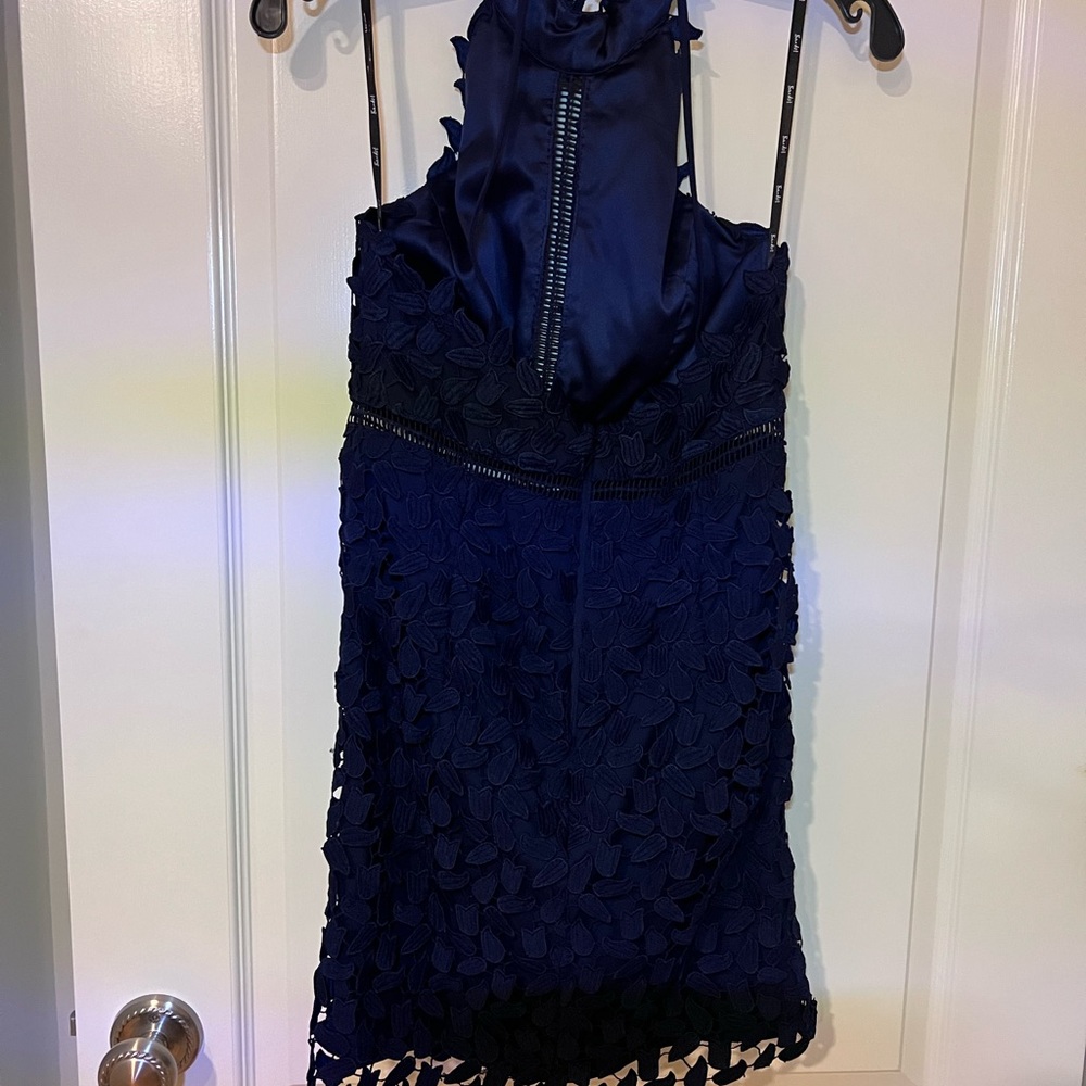 Bardot Gemma Navy Blue Lace Dress - Size 6 - Picture 6 of 9